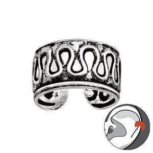 Sterling Silver Vintage Pattern Ear Cuff​